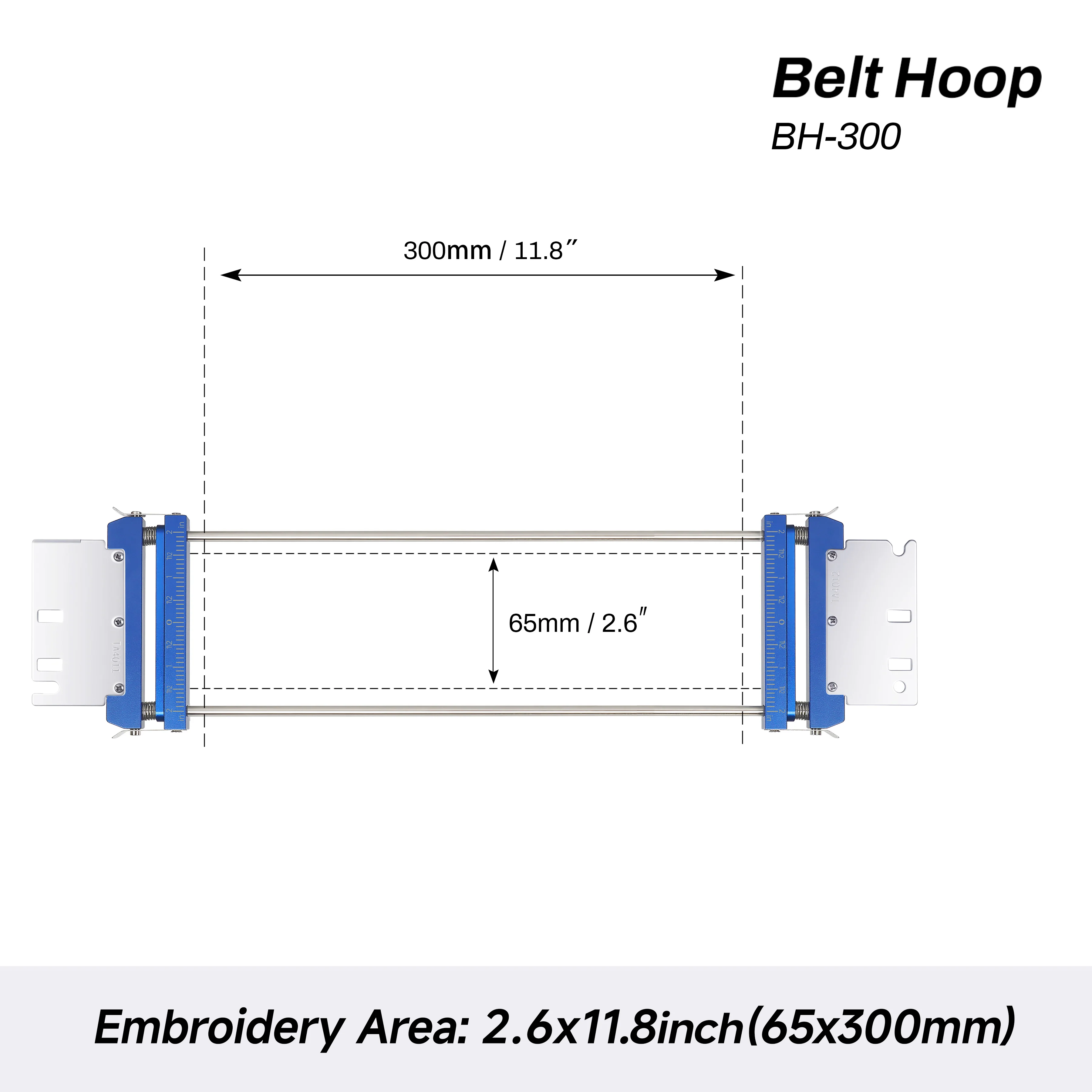 Belt Hoop 2.6×7.8" for Smartstitch machine— Strap/Collar Embroidery Frame, Fast Hooping for Belts, Webbing, Dog Collars & Bag Straps - Image 7
