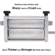 Grain Mill Brewing for Malt Barley, Malt Mill for Homebrew Beer, Grain Crusher Grinder with 7.7LB Hopper 2 Stainless Steel - Image 6