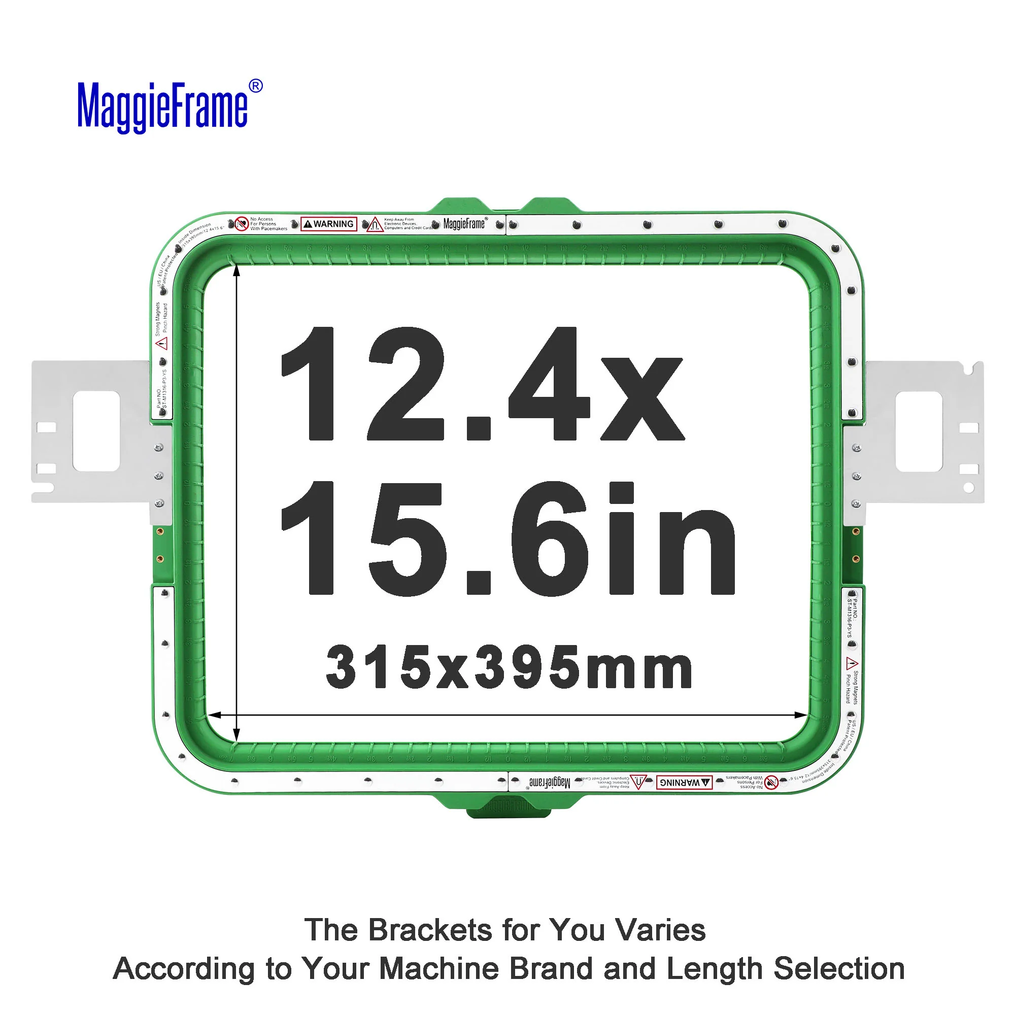 MaggieFrame Magnetic Hoop 12.4"x15.6" | 315x395mm for Smartstitch S1501 series - Image 2