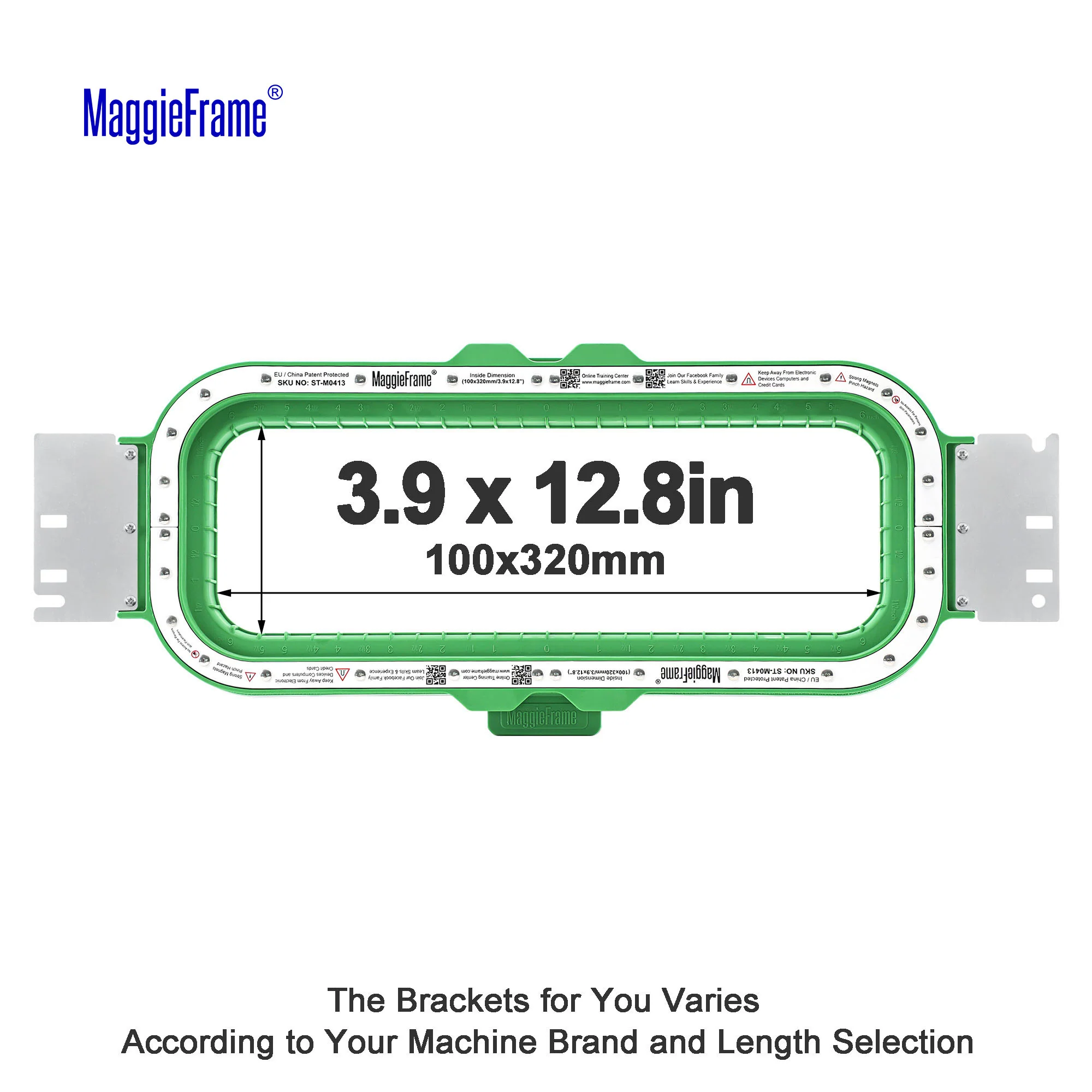MaggieFrame Magnetic Hoop 3.9"x12.8" | 100x320mm for BAI vision