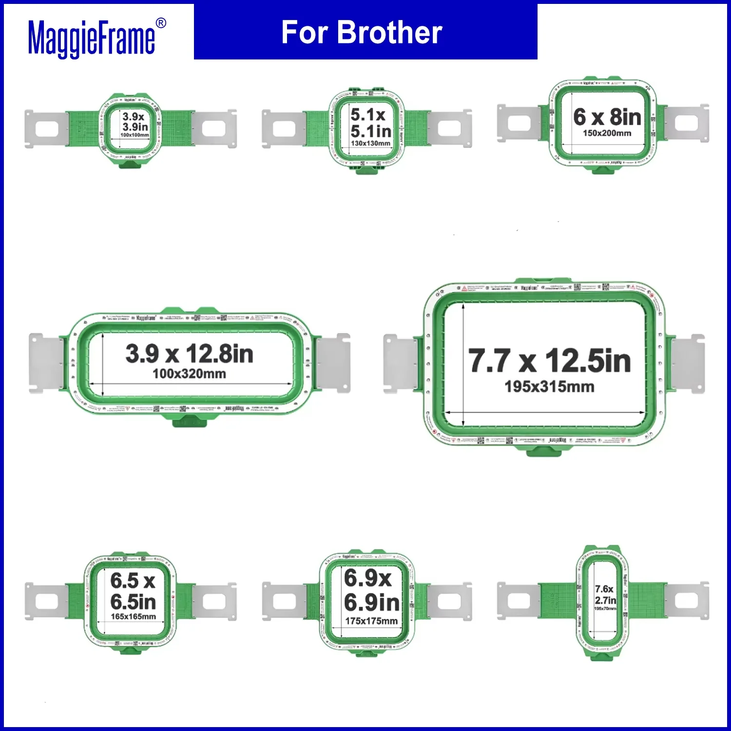 MaggieFrame Magnetic Hoop for Brother PR series
