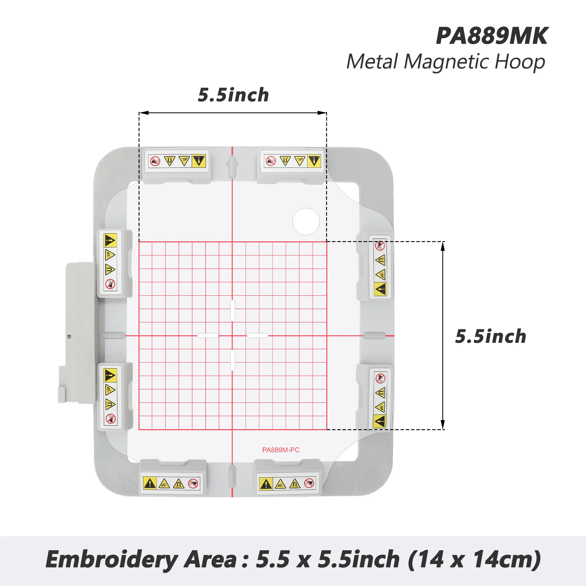 Magnetic Hoop for PFAFF creative icon 2, creative sensation pro II, creative 4.5, and VIKING DESIGNER EPIC 2, BRILLIANCE 80, DESIGNER RUBY 90, Metal Magnet Embroidery Machine Sash Frames(6x6"-Square magnet block-PA889MK)