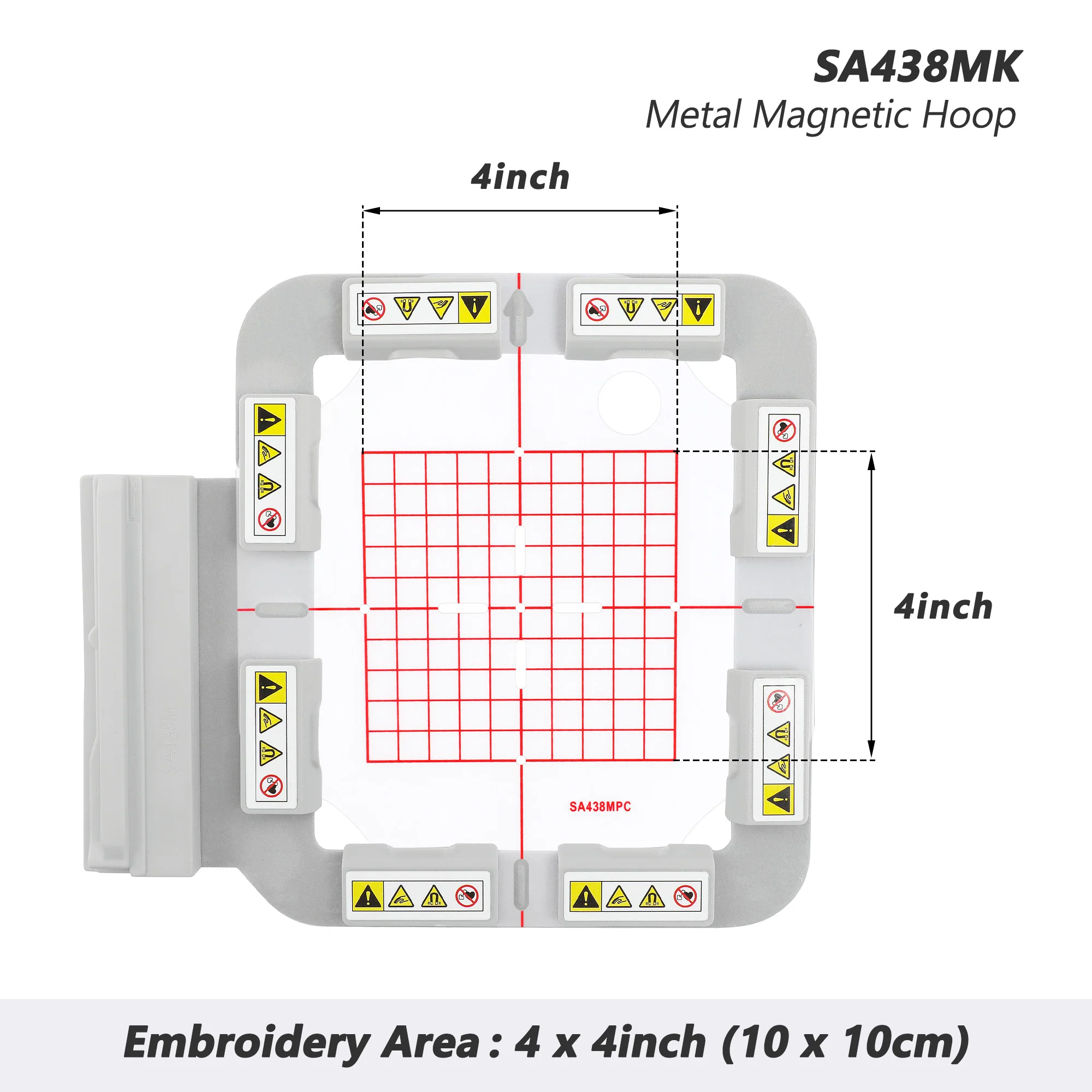 Magnetic Hoop Set for Brother Innovis NQ1700E NQ1600E NQ1400E NQ3600D Dream Machine 2 VE2200 4000D 1500D V7 V5 VM5200 and Babylock, Metal Magnet Embroidery Machine Sash Frames(Square magnet block) - Image 3