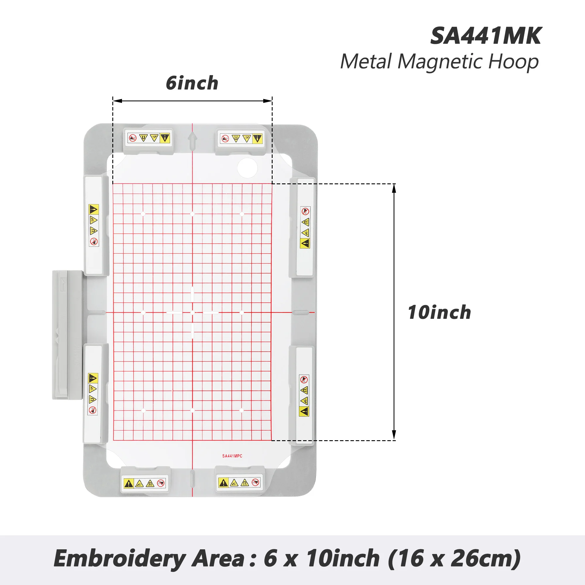 Magnetic Hoop Set for Brother Innovis NQ1700E NQ1600E NQ1400E NQ3600D Dream Machine 2 VE2200 4000D 1500D V7 V5 VM5200 and Babylock, Metal Magnet Embroidery Machine Sash Frames(Square magnet block) - Image 5