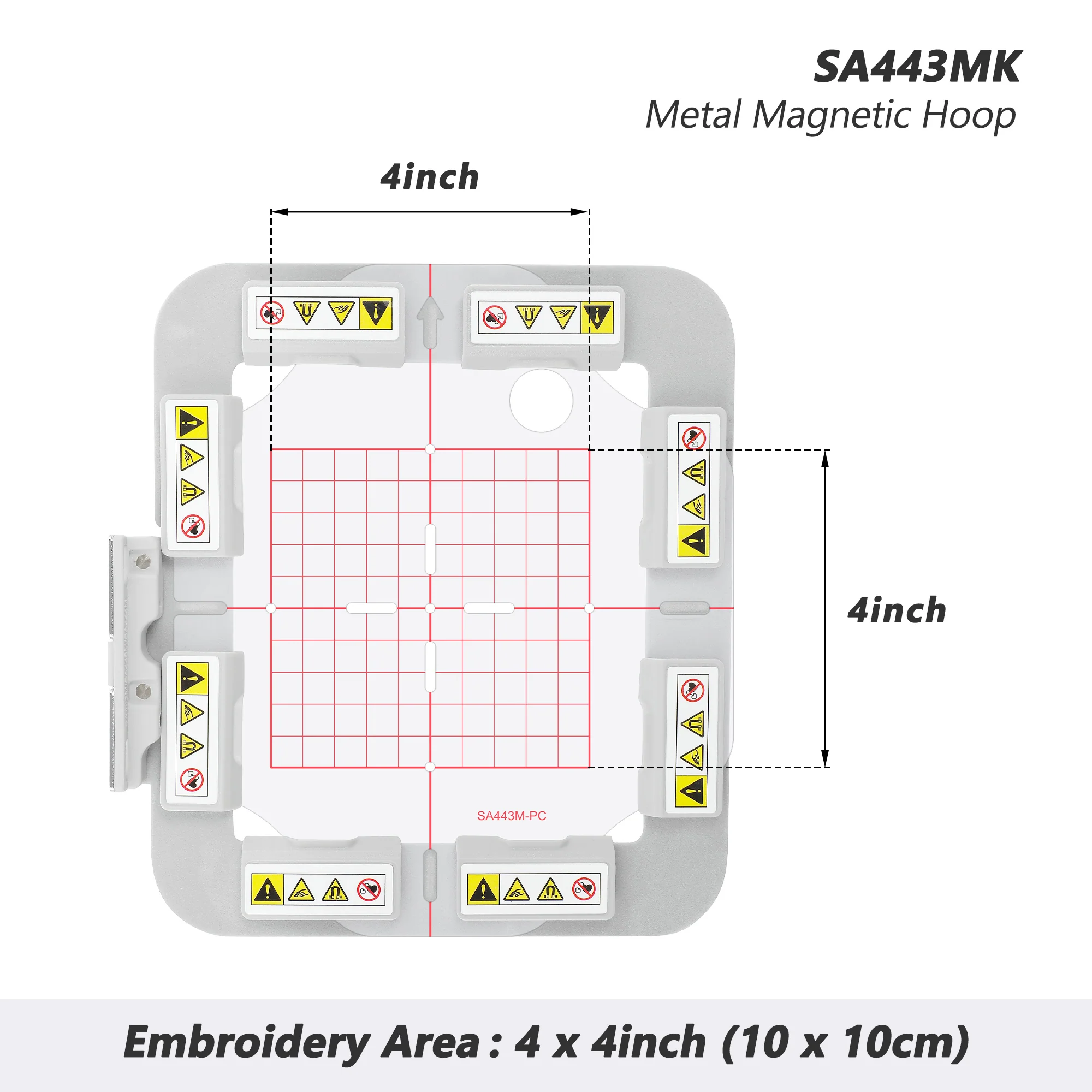 Magnetic Hoop Set for Brother PE800, SE1900, SE2000, PE770, and Babylock Bloom, Metal Magnet Embroidery Machine Sash Frames(Square magnet block) - Image 3