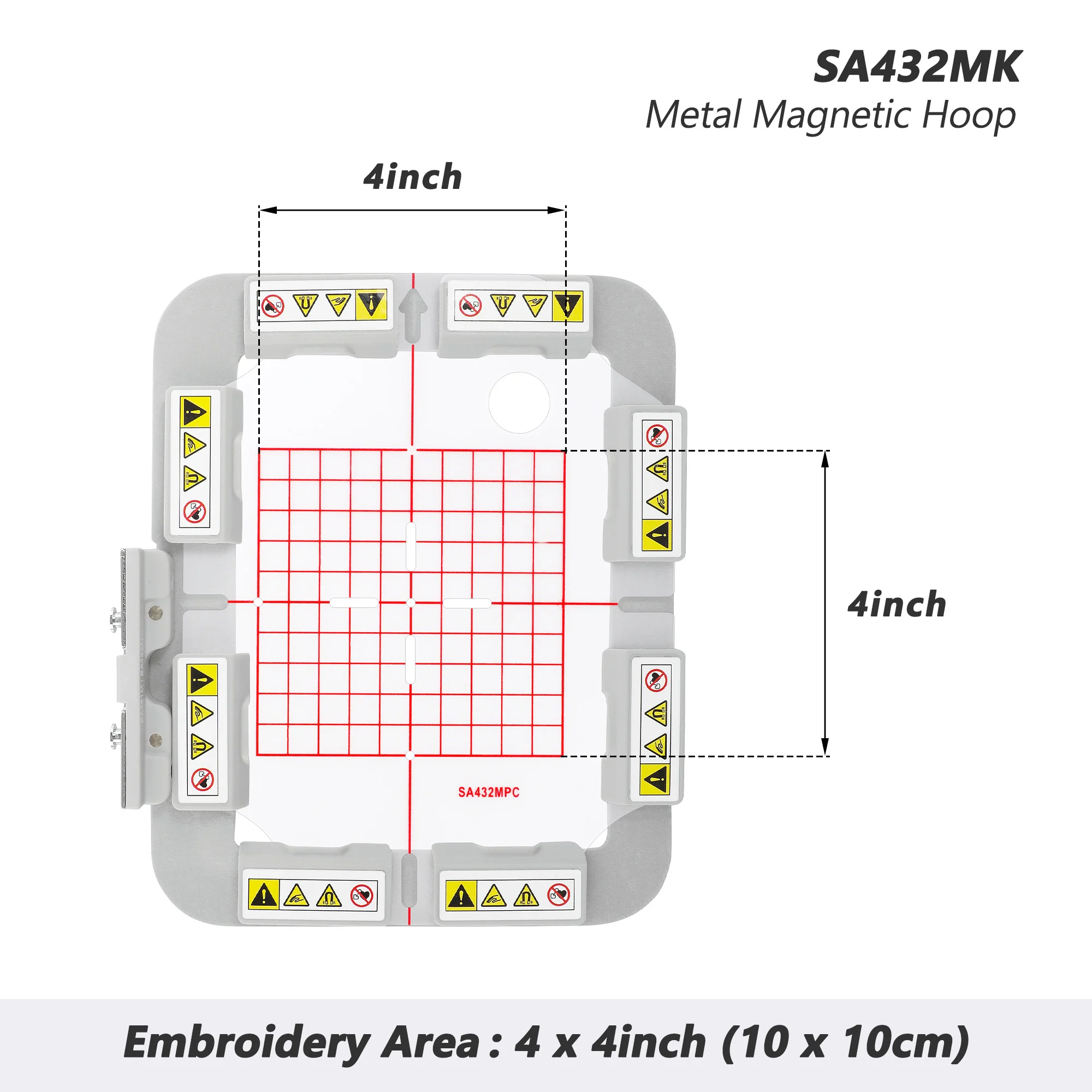 Magnetic Hoop Set for Brother SE600, SE625, PE535, SE700, and Babylock Verve, Metal Magnet Embroidery Machine Sash Frames (Square magnet block) - Image 3