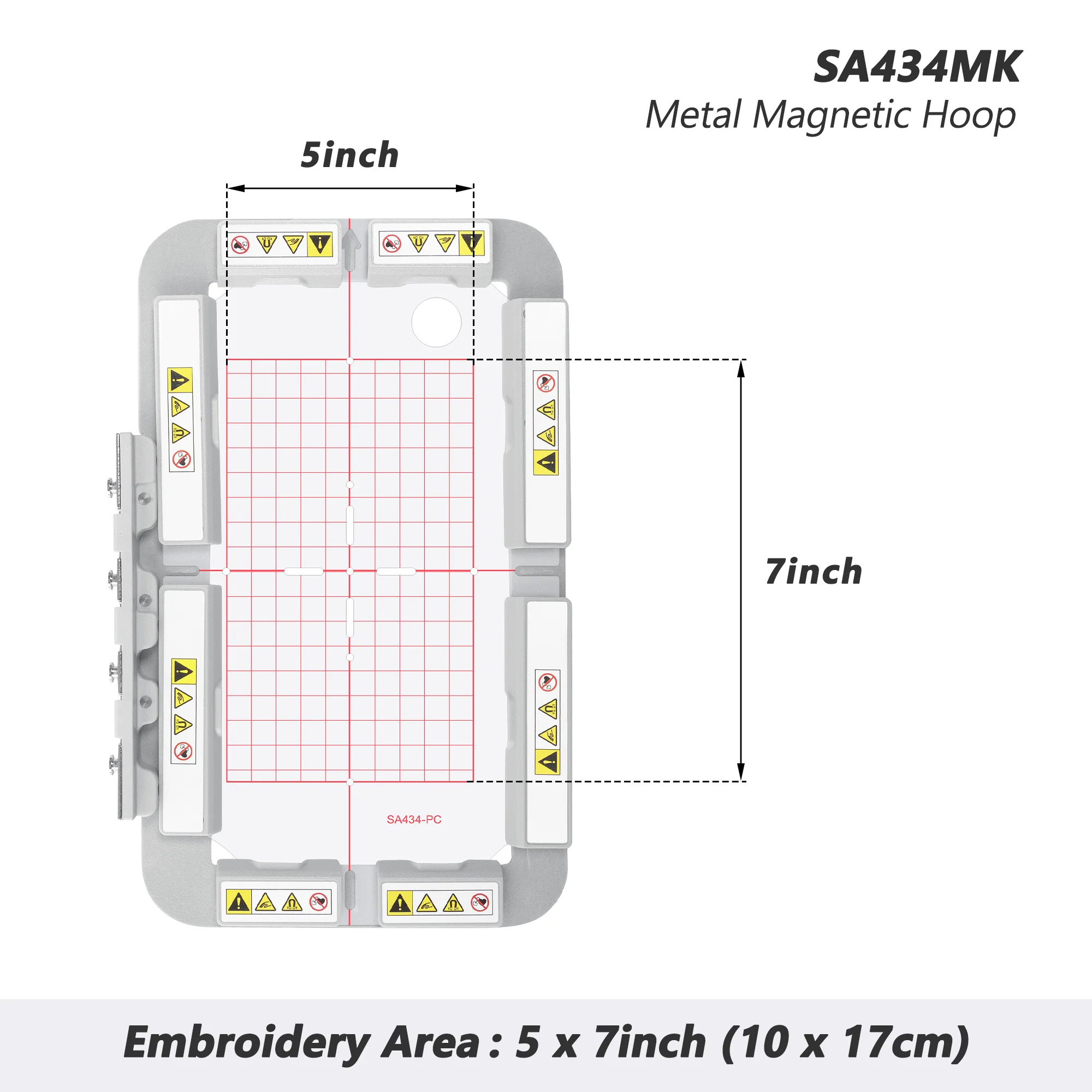 Magnetic Hoop Set for Brother SE600, SE625, PE535, SE700, and Babylock Verve, Metal Magnet Embroidery Machine Sash Frames (Square magnet block) - Image 4