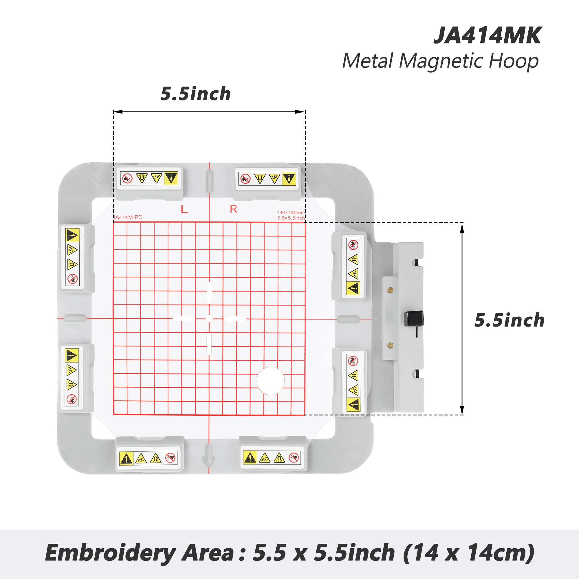 Magnetic Hoop Set for Janome Memory Craft MC500E, MC400E, MC550E, and Elna eXpressive 830, Metal Magnet Embroidery Machine Sash Frames(Square magnet block) - Image 4