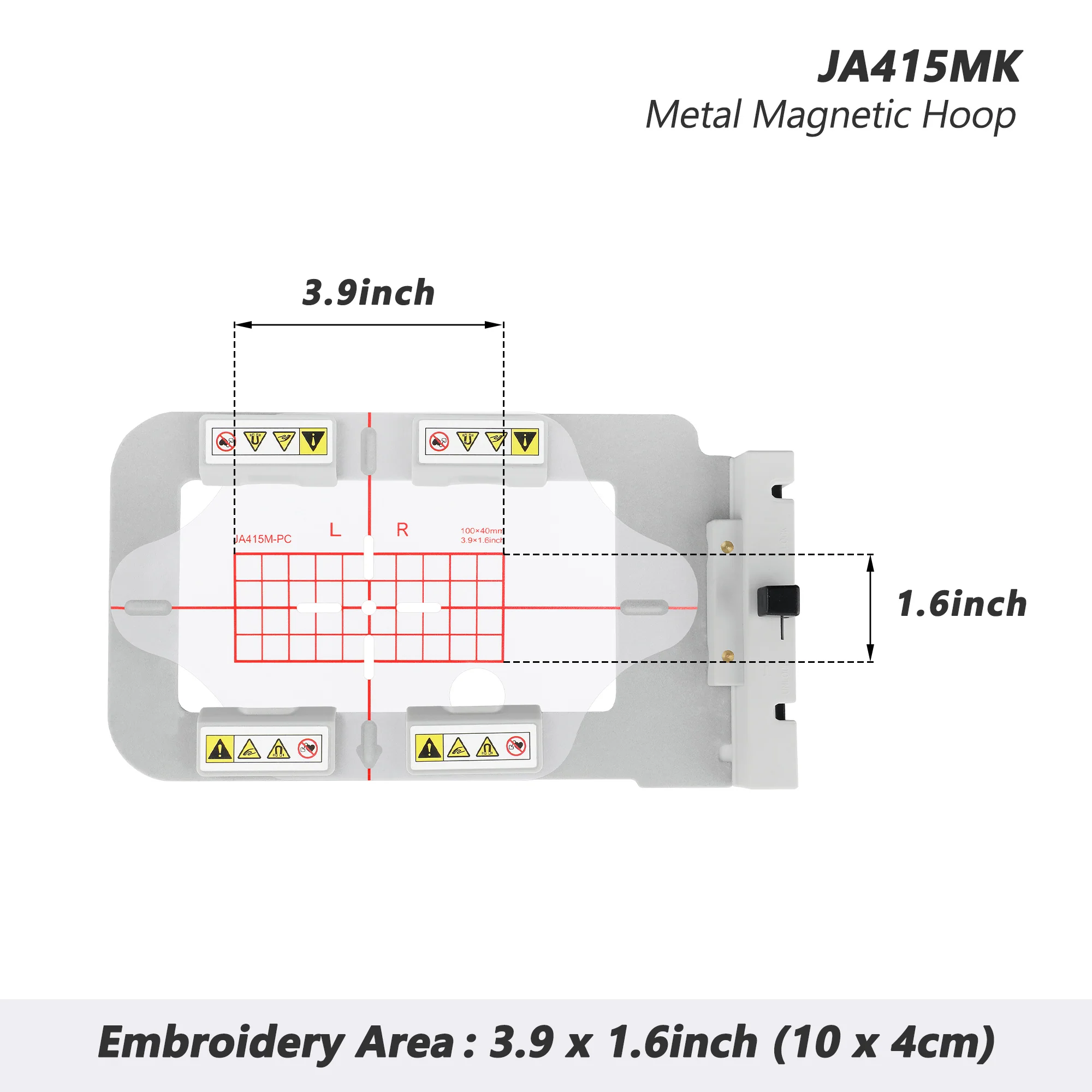 Magnetic Hoop Set for Janome Memory Craft MC500E, MC400E, MC550E, and Elna eXpressive 830, Metal Magnet Embroidery Machine Sash Frames(Square magnet block) - Image 5